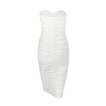 Load image into Gallery viewer, Neon Green Tube Dress Women Ruched Long Bandage Dress Sexy Strapless Bodycon Tie Dye Party Vestidos
