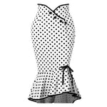 Load image into Gallery viewer, Summer Skirt Fashion Women High Waist Lady Office Skirt Sexy Slim Polka Dot Mermaid Skirt Trumpet Ruffle Women Work Office Skirt
