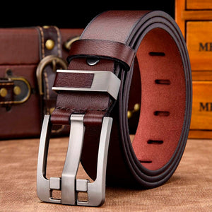 Men Belt High Quality Leather Belt Men Genuine Leather Strap Luxury Pin Buckle