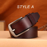 Load image into Gallery viewer, Men Belt High Quality Leather Belt Men Genuine Leather Strap Luxury Pin Buckle
