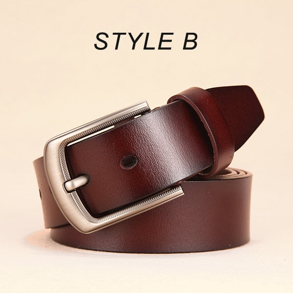 Men Belt High Quality Leather Belt Men Genuine Leather Strap Luxury Pin Buckle