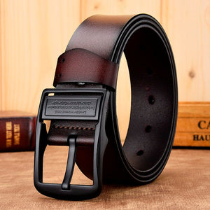 Men Belt High Quality Leather Belt Men Genuine Leather Strap Luxury Pin Buckle