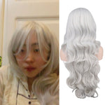 Load image into Gallery viewer, Long Wavy Cosplay Black Purple White Red Pink Blue Blonde Orange Sliver Gray 80 Cm Synthetic Hair Wigs
