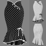 Load image into Gallery viewer, Summer Skirt Fashion Women High Waist Lady Office Skirt Sexy Slim Polka Dot Mermaid Skirt Trumpet Ruffle Women Work Office Skirt
