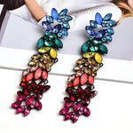 Load image into Gallery viewer, HGM Colorful Crystals Long Drop Earrings For Women Fine Jewelry Accessories
