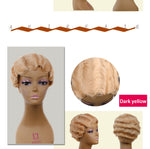 Load image into Gallery viewer, Red Short Curly Wigs for African American Women Brown Black Finger Waves Wig Synthetic Blonde Hair Wig Cosplay
