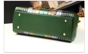 100% Genuine leather high quality bag women portable shoulder messenger bag Crocodile pattern tote bags
