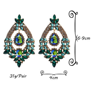 HGM Long Metal Colorful Crystal Drop Earrings High-Quality Fashion Rhinestones Jewelry Accessories For Women Wholesale