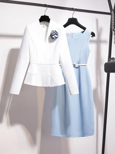Fashion Formal Dress Suits For Women 2 Piece Set Elegant Office Ladies Slim Fit Blazer Business Work Wear Clothes Female Outfits