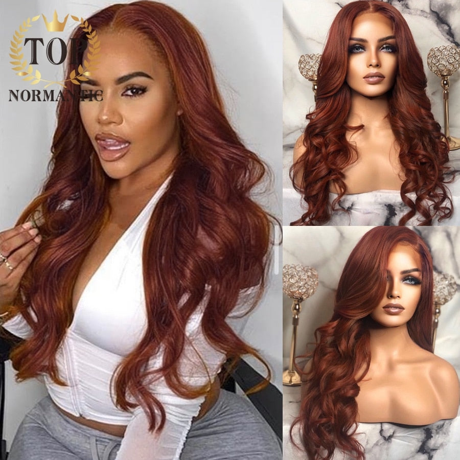 Lace Front Wigs With Baby Hair Brown Color Brazilian Remy Human Hair Wig For Women Body Wave Glueless Wigs