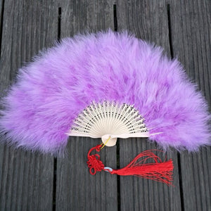 Feather Folding Fan Japanese Sweet Fairy Girl Court Dance Hand Fan Wedding Party Decoration