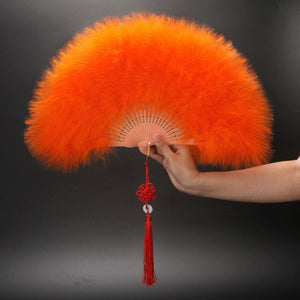 Feather Folding Fan Japanese Sweet Fairy Girl Court Dance Hand Fan Wedding Party Decoration