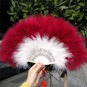 Feather Folding Fan Japanese Sweet Fairy Girl Court Dance Hand Fan Wedding Party Decoration