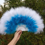 Load image into Gallery viewer, Feather Folding Fan Japanese Sweet Fairy Girl Court Dance Hand Fan Wedding Party Decoration
