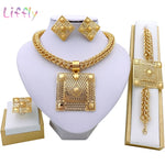 Load image into Gallery viewer, HGM Dubai Gold Jewelry Sets for Women Big Necklace African Beads Jewelry Set Nigerian Bridal Wedding Costume Jewelry
