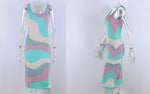 Load image into Gallery viewer, HGM Print Knit Bodycon Dress Women Hollow Out Sexy Sleeveless Spaghetti Strap Beach Midi Dresses
