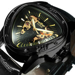 Cargar imagen en el visor de la galería, Winner Official Triangle Golden Skeleton Watch for Men Mechanical Automatic Sport Men&#39;s Watches  Top Brand Luxury Clock
