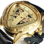 Load image into Gallery viewer, Winner Official Triangle Golden Skeleton Watch for Men Mechanical Automatic Sport Men&#39;s Watches  Top Brand Luxury Clock
