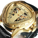 Load image into Gallery viewer, Winner Official Triangle Golden Skeleton Watch for Men Mechanical Automatic Sport Men&#39;s Watches  Top Brand Luxury Clock
