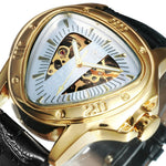 Load image into Gallery viewer, Winner Official Triangle Golden Skeleton Watch for Men Mechanical Automatic Sport Men&#39;s Watches  Top Brand Luxury Clock
