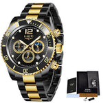 Load image into Gallery viewer, Mens Top Brand Luxury Clock Casual Stainless Steel 24Hour Moon Phase Men Watch Sport Waterproof Quartz Chronograph
