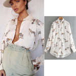 Load image into Gallery viewer, women satin blouse long sleeve zebra print shirts vintage office ladies tops femme chandails za 2020 fashion blusa de mujer ins
