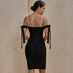 Load image into Gallery viewer, HGM Bandage Dress women&#39;s Black Bodycon Dress Ladies Off Shoulder Sexy Club Party Dress evening Outfits
