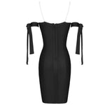 Load image into Gallery viewer, HGM Bandage Dress women&#39;s Black Bodycon Dress Ladies Off Shoulder Sexy Club Party Dress evening Outfits
