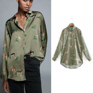women satin blouse long sleeve zebra print shirts vintage office ladies tops femme chandails za 2020 fashion blusa de mujer ins