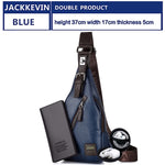 Load image into Gallery viewer, Men&#39;s Fashion Crossbody Bag Theftproof Rotatable Button Open Leather Chest Bags
