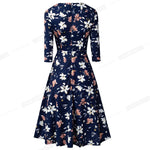 Load image into Gallery viewer, Solid Color with Button Retro Elegant Dresses Party Flare Swing Women Dress
