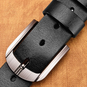 Genuine Leather For Men's High Quality Buckle Jeans Cowskin Casual Belts