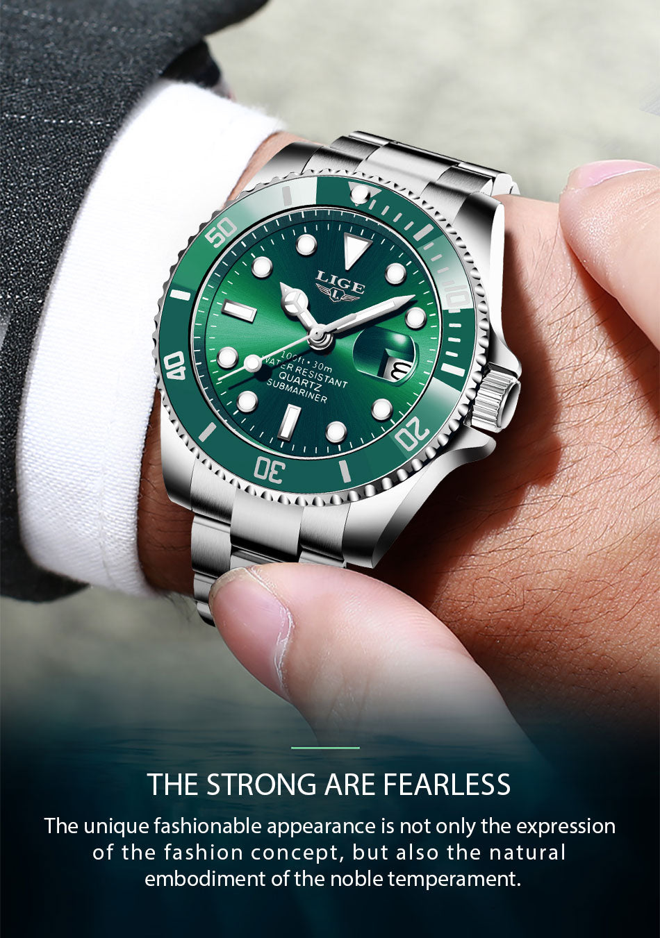 Luxury Fashion Diver Watch Men 30ATM Waterproof Date Clock Sport Watches Mens Quartz Wristwatch Relogio Masculino