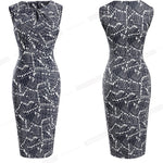 Load image into Gallery viewer, Women Patchwork Elegant Dresses Office Party Vintage Bodycon Sheath Dress
