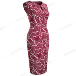 Load image into Gallery viewer, Women Patchwork Elegant Dresses Office Party Vintage Bodycon Sheath Dress
