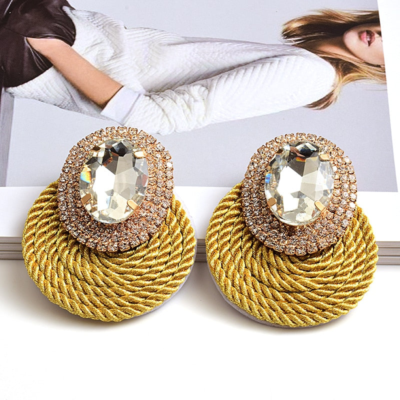 HGM Colorful Crystal Earrings High-quality Rhinestone Handmade Round Drop Earring Fashion Jewelry Accessories For Women