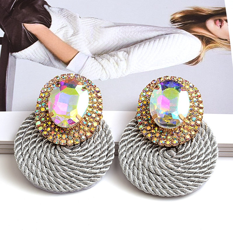 HGM Colorful Crystal Earrings High-quality Rhinestone Handmade Round Drop Earring Fashion Jewelry Accessories For Women