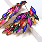 Load image into Gallery viewer, HGM Wing-Shaped Hollowed-out Metal Colorful Crystals Drop Earrings Fine Rhinestone Jewelry Accessories For Women
