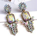 Load image into Gallery viewer, High-Quality Metal Colorful Crystal Long Drop Earrings Fashion Rhinestones Jewelry Accessories For Women Wholesale
