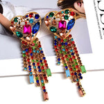 Load image into Gallery viewer, Statement Long Colorful Crystal Chain Tassel Drop Earrings High-Quality Fashion Trend Jewelry Accessories For Women

