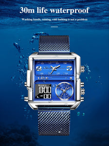 HGM LIGE Luxury Men Quartz Digital Watch Creative Sport Watches Male Waterproof Wristwatch Montre Homme Clock Relogio Masculino+box