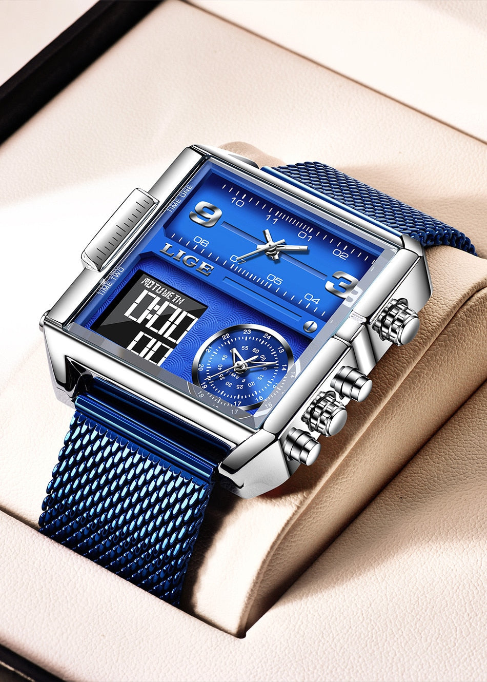 HGM LIGE Luxury Men Quartz Digital Watch Creative Sport Watches Male Waterproof Wristwatch Montre Homme Clock Relogio Masculino+box