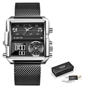 HGM LIGE Luxury Men Quartz Digital Watch Creative Sport Watches Male Waterproof Wristwatch Montre Homme Clock Relogio Masculino+box