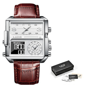 HGM LIGE Luxury Men Quartz Digital Watch Creative Sport Watches Male Waterproof Wristwatch Montre Homme Clock Relogio Masculino+box