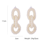 Load image into Gallery viewer, Pearl Earring For Women Gold Color Crystal Beaded Drop Earrings Trendy Jewelry Statement Earrings
