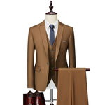 Load image into Gallery viewer, Men Slim Business Casual Suits Dress Three-piece Set Jacket Pants Vest
