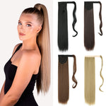 Load image into Gallery viewer, Long Straight Ponytail Hair Synthetic Extensions Heat Resistant Hair 22Inch Wrap Around Pony Hairpiece for Women
