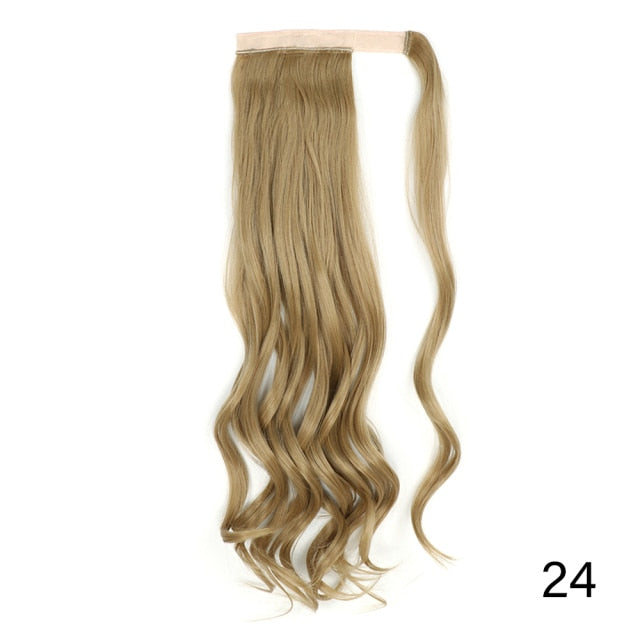 Long Straight Ponytail Hair Synthetic Extensions Heat Resistant Hair 22Inch Wrap Around Pony Hairpiece for Women