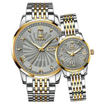 Load image into Gallery viewer, HGM Luxury Gold Couple Watches Pair Men Women Automatic Mechanical Brand Rhinestone for Lovers Fashion Waterproof Sports Steel Box
