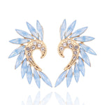 Load image into Gallery viewer, HGM 16 Colors Small Heart Wings Stud Earrings Acrylic Crystal Stone Women Piercing Earrings Trendy Wedding Jewelry
